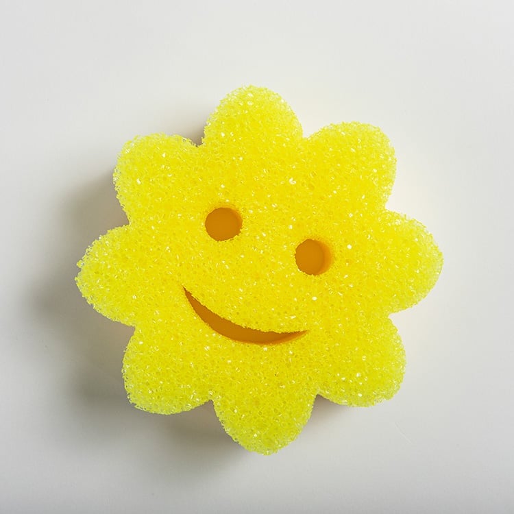 Yellow Flower Shaped Sponge top view